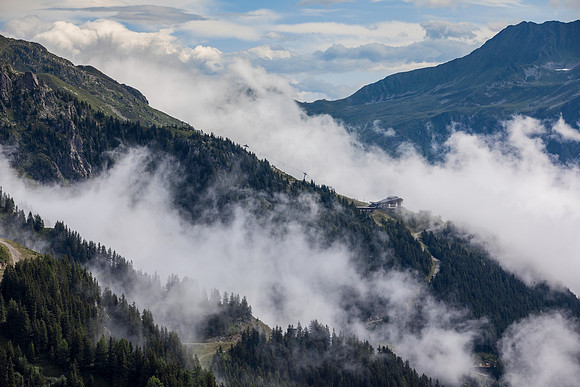 Cable car in the clouds