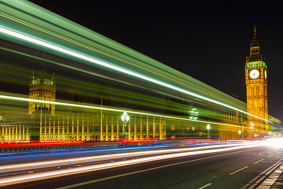 Westminster Bridge light trails
